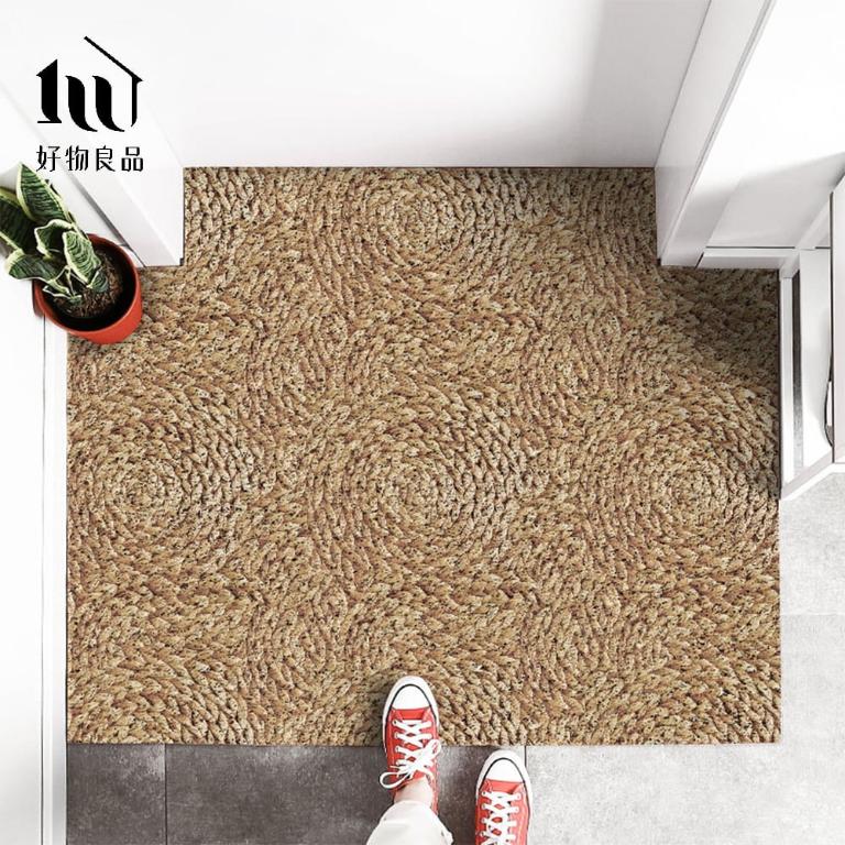 藝術系列《金色稻穗》獨家設計大尺寸可剪裁玄關大門絲圈刮泥墊
