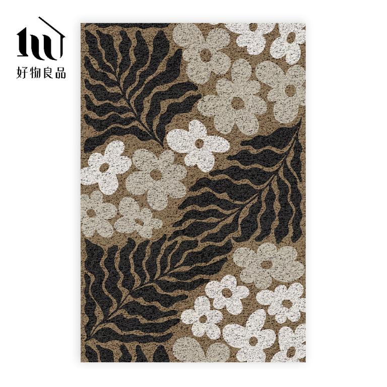 花卉系列《魅影浮花》獨家設計大尺寸可剪裁玄關大門絲圈刮泥墊