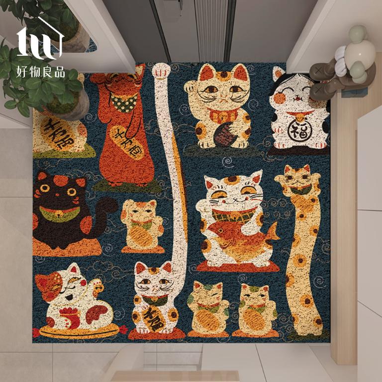 快樂祈福系列《富貴招財屋》獨家設計大尺寸可剪裁玄關大門絲圈刮泥墊