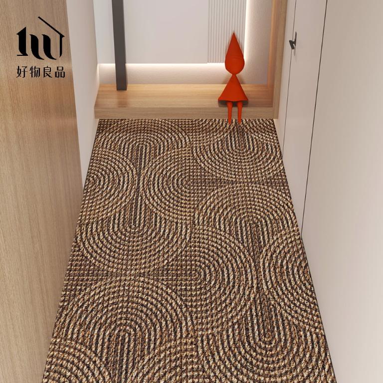 藝術系列《幾何編織》獨家設計大尺寸可剪裁玄關大門絲圈刮泥墊