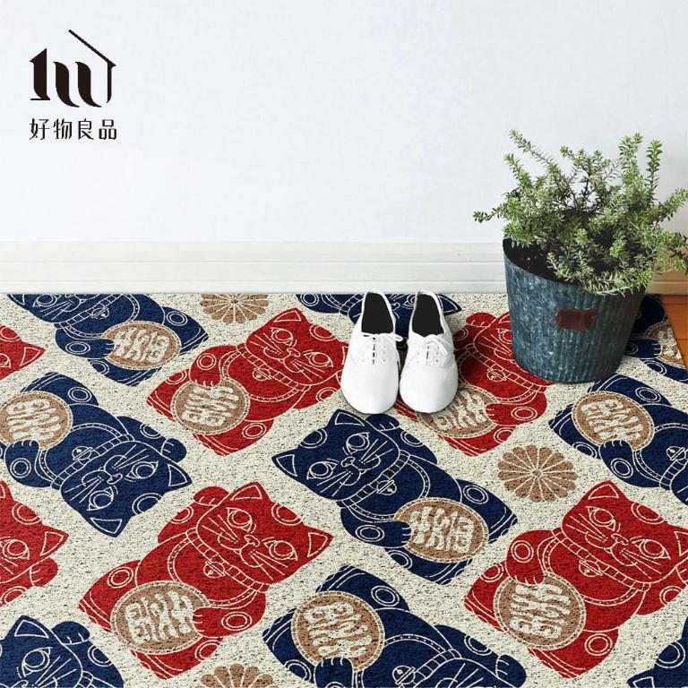 快樂祈福系列《光明招財》獨家設計大尺寸可剪裁玄關大門絲圈刮泥墊