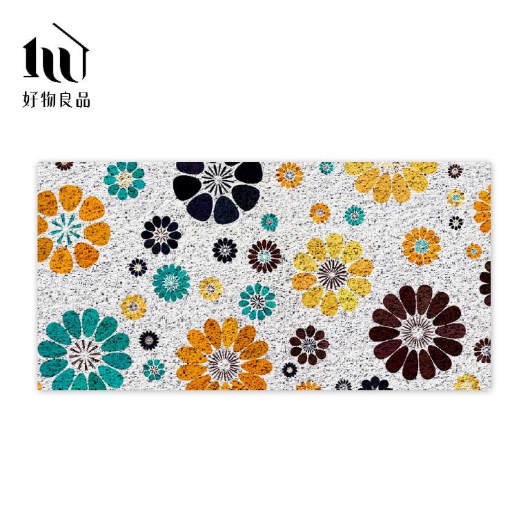 森林系列《清新花朵》北歐宜家風大尺寸可剪裁玄關大門絲圈刮泥墊