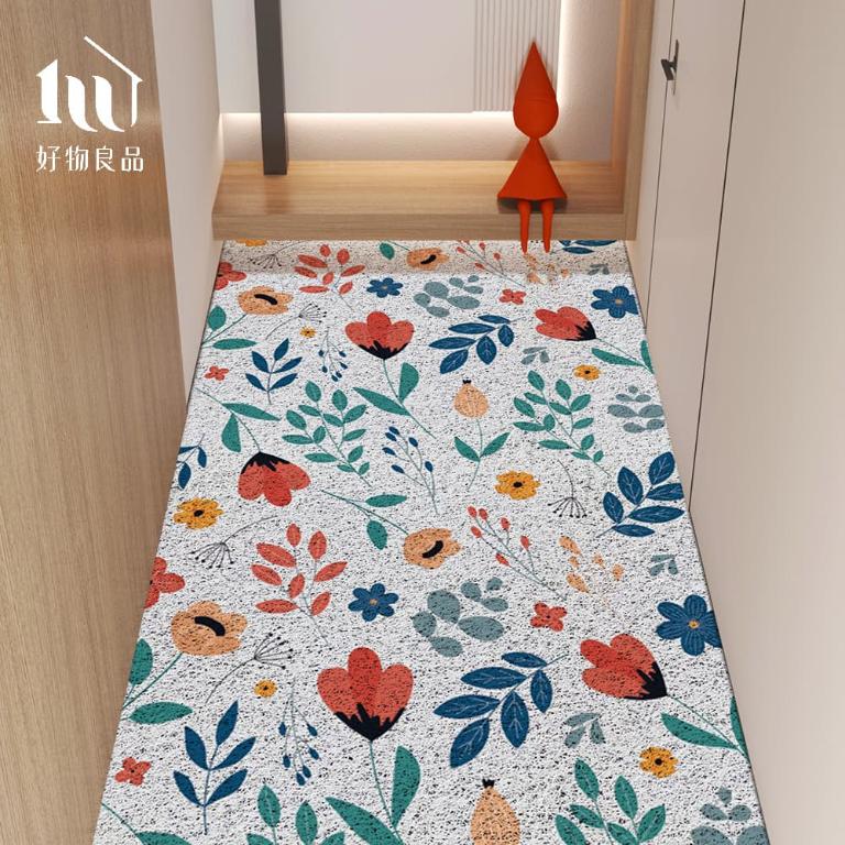 森林系列《幸福花卉》獨家設計大尺寸可剪裁玄關大門絲圈刮泥墊