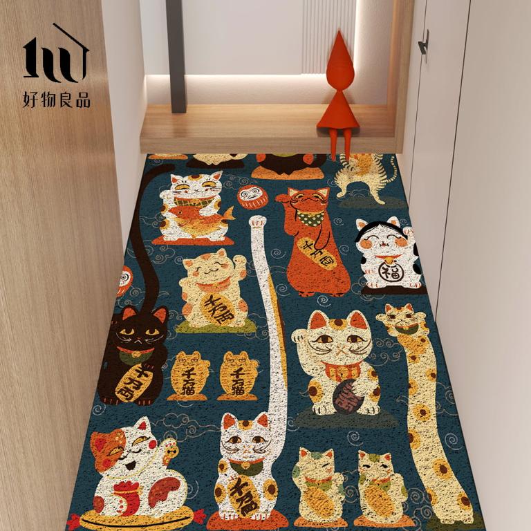 快樂祈福系列《富貴招財屋》獨家設計大尺寸可剪裁玄關大門絲圈刮泥墊