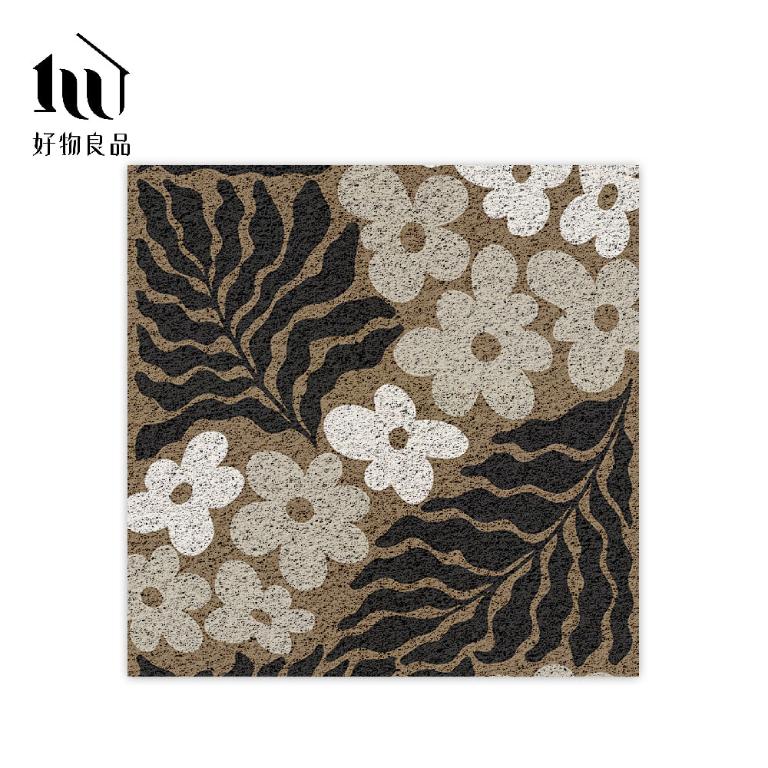 花卉系列《魅影浮花》獨家設計大尺寸可剪裁玄關大門絲圈刮泥墊