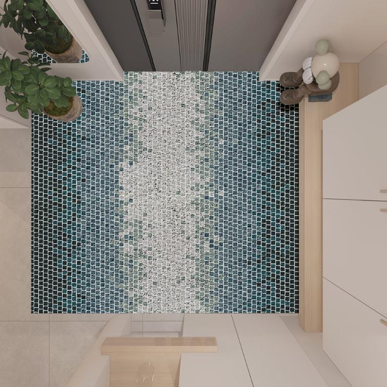 藝術系列《海洋印象》獨家設計大尺寸可剪裁玄關大門絲圈刮泥墊