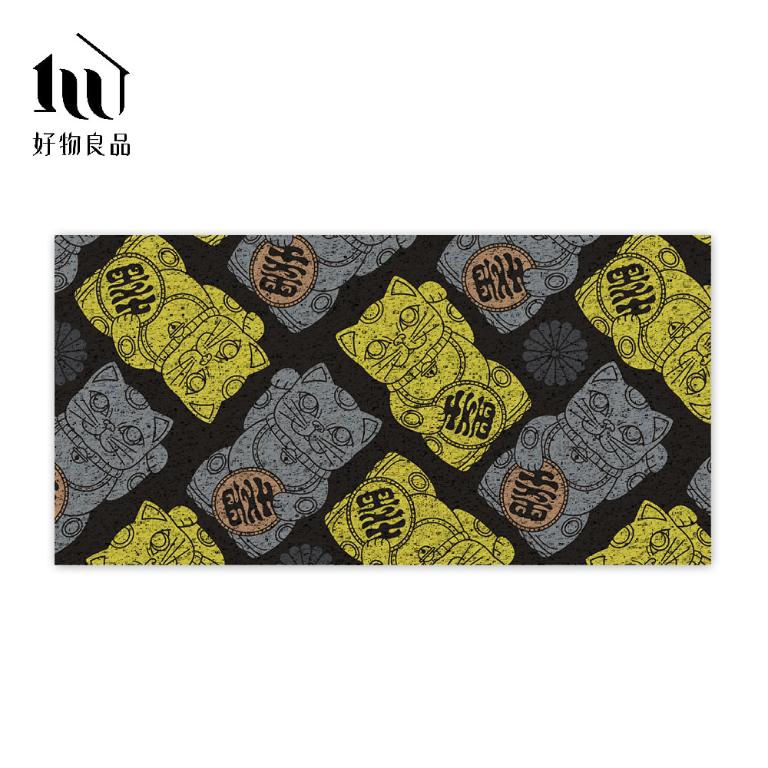 快樂祈福系列《黑系斂財》獨家設計大尺寸可剪裁玄關大門絲圈刮泥墊