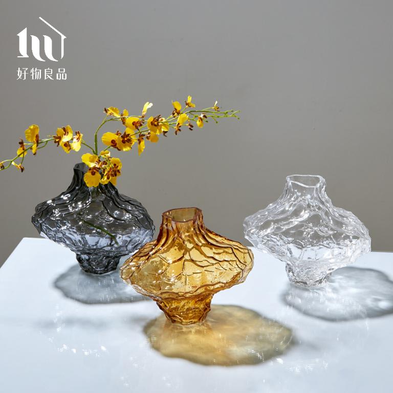 北歐透明感不規則岩石裝飾藝術花瓶