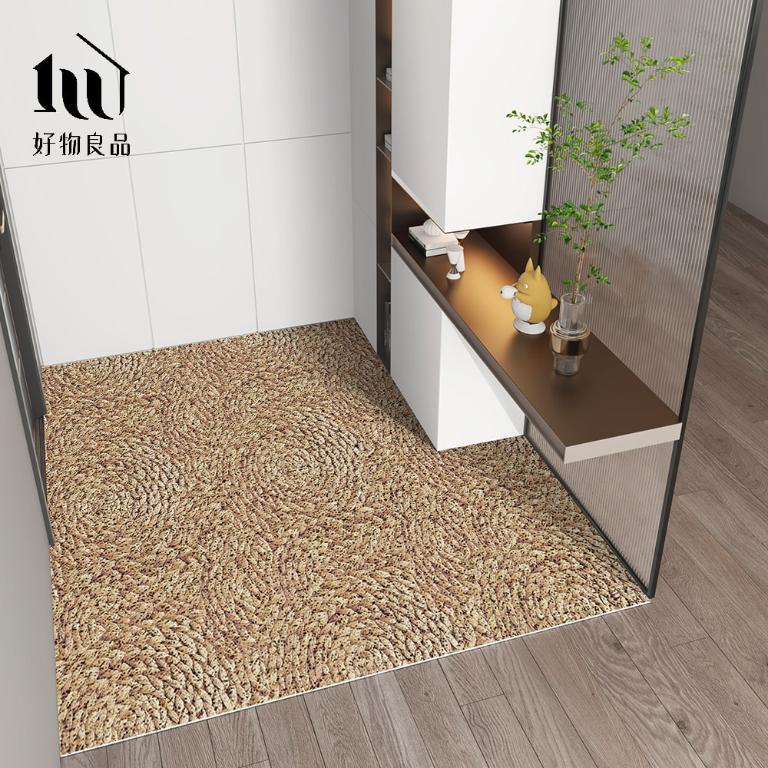 藝術系列《金色稻穗》獨家設計大尺寸可剪裁玄關大門絲圈刮泥墊