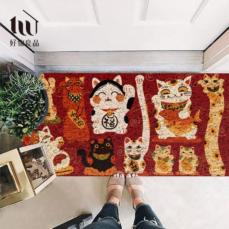 快樂祈福系列《喜氣黃金屋》獨家設計大尺寸可剪裁玄關大門絲圈刮泥墊