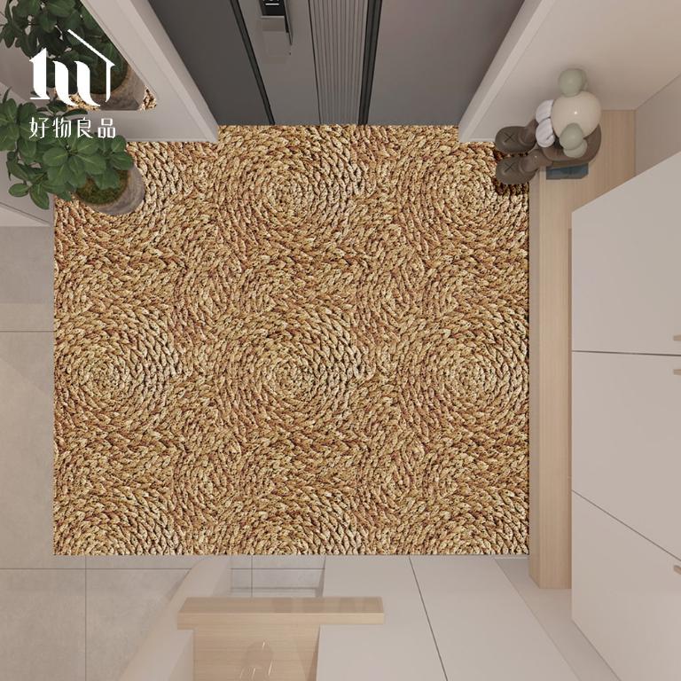 藝術系列《金色稻穗》獨家設計大尺寸可剪裁玄關大門絲圈刮泥墊