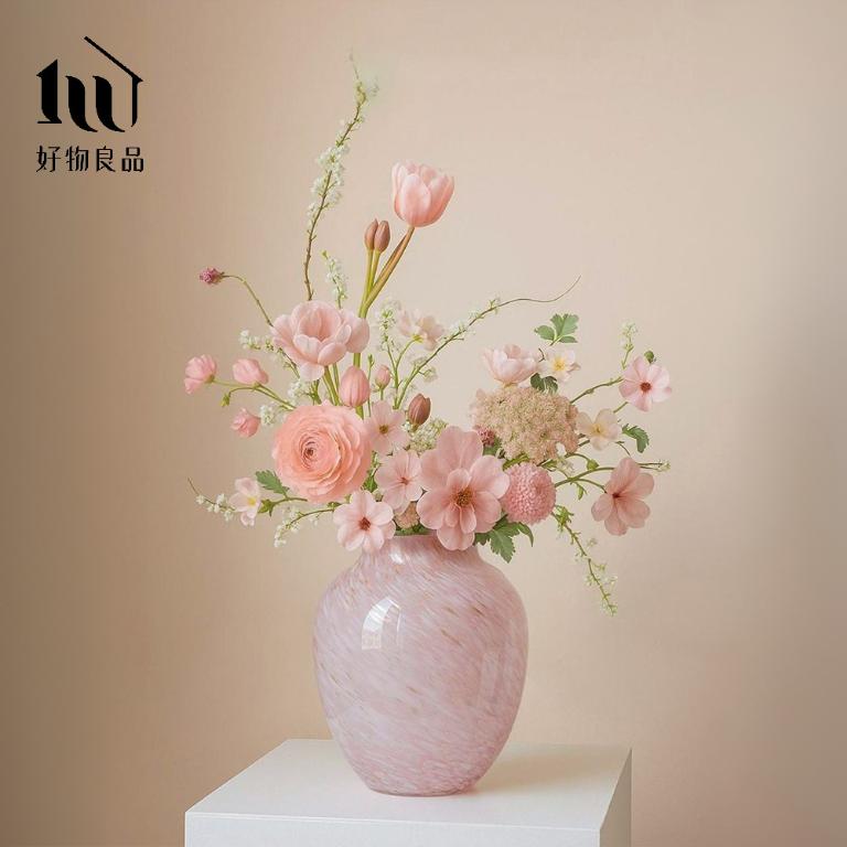 高質感繽紛手工藝術紋理漸變染色玻璃花瓶