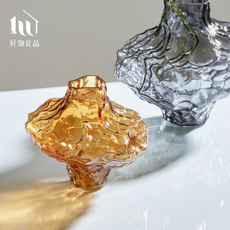 北歐透明感不規則岩石裝飾藝術花瓶