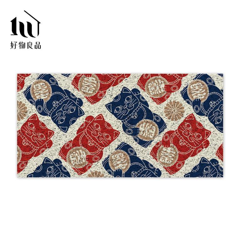 快樂祈福系列《光明招財》獨家設計大尺寸可剪裁玄關大門絲圈刮泥墊
