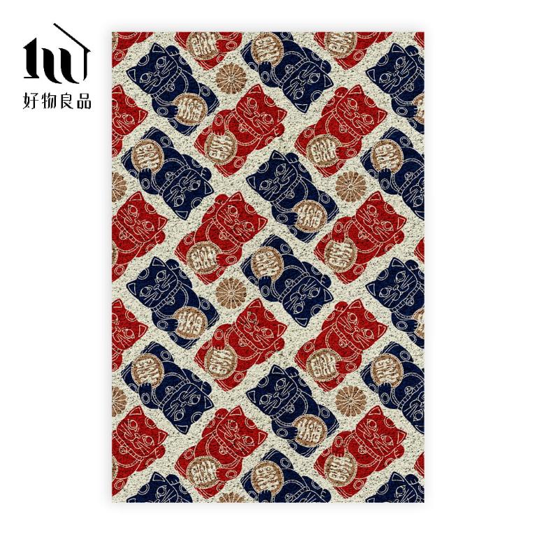 快樂祈福系列《光明招財》獨家設計大尺寸可剪裁玄關大門絲圈刮泥墊