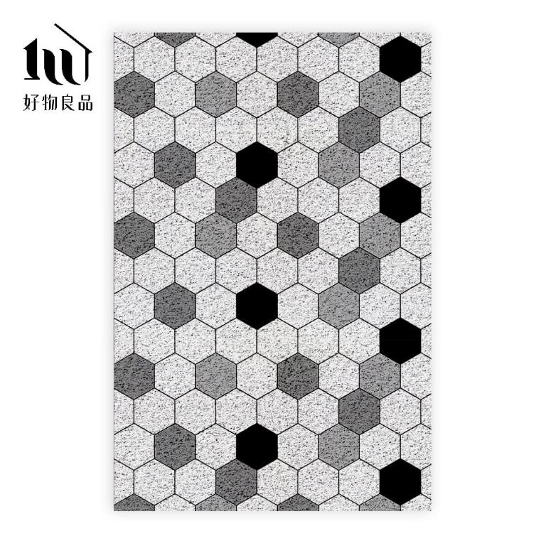 藝術系列《六角蜂巢》北歐宜家風大尺寸可剪裁玄關大門絲圈刮泥墊