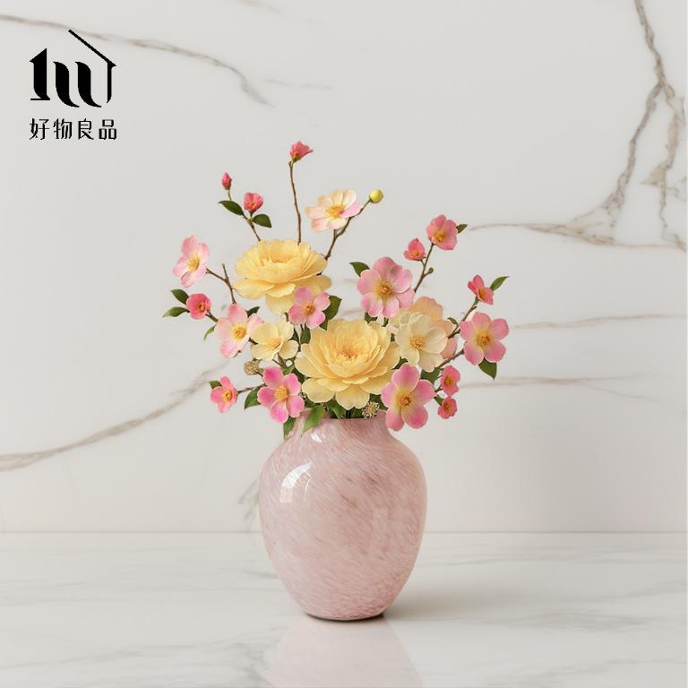 高質感繽紛手工藝術紋理漸變染色玻璃花瓶