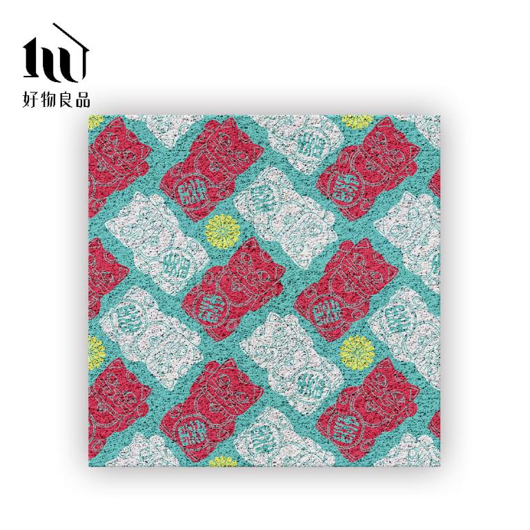 快樂祈福系列《任性取財》獨家設計大尺寸可剪裁玄關大門絲圈刮泥墊