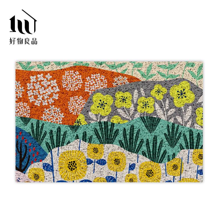 花卉系列《鄉村田園》獨家設計大尺寸可剪裁玄關大門絲圈刮泥墊