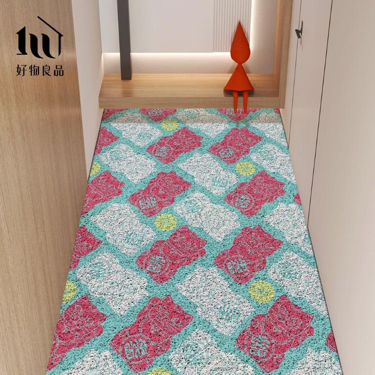 快樂祈福系列《任性取財》獨家設計大尺寸可剪裁玄關大門絲圈刮泥墊