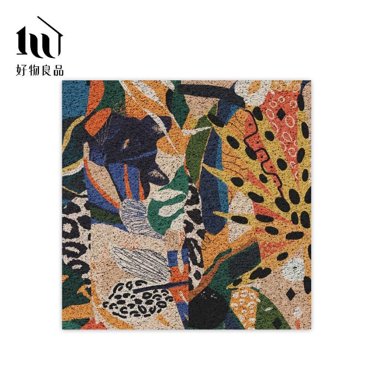 森林系列《彩繪叢林》獨家設計大尺寸可剪裁玄關大門絲圈刮泥墊