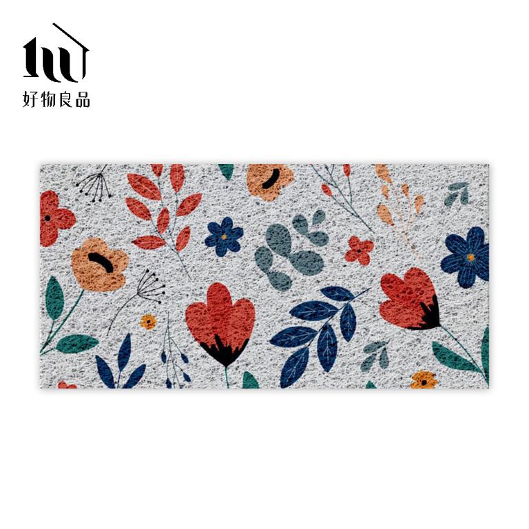 森林系列《幸福花卉》獨家設計大尺寸可剪裁玄關大門絲圈刮泥墊