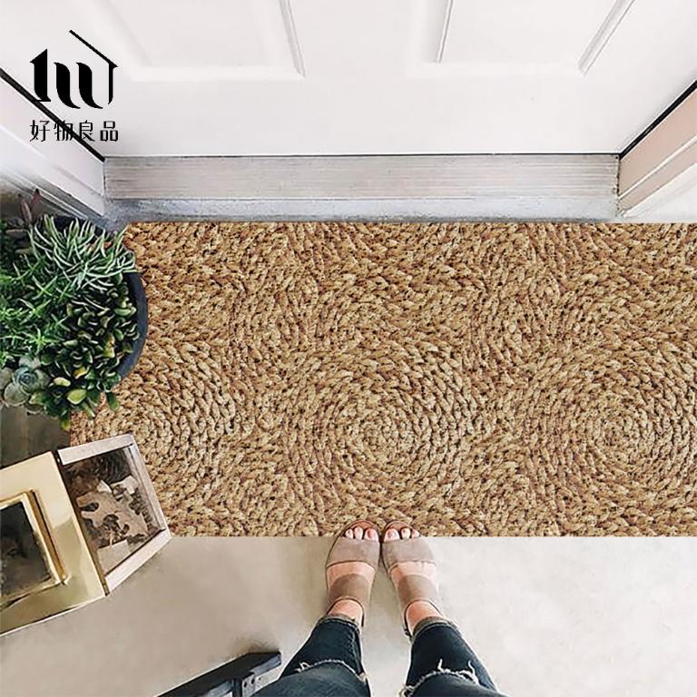 藝術系列《金色稻穗》獨家設計大尺寸可剪裁玄關大門絲圈刮泥墊