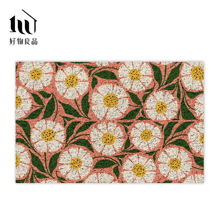 花卉系列《春日花語》獨家設計大尺寸可剪裁玄關大門絲圈刮泥墊