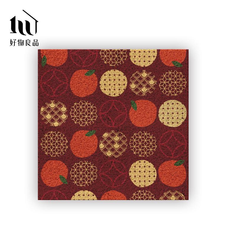 快樂系列《開門大桔》獨家設計過年新春開運加大超長可剪裁玄關大門絲圈刮泥墊