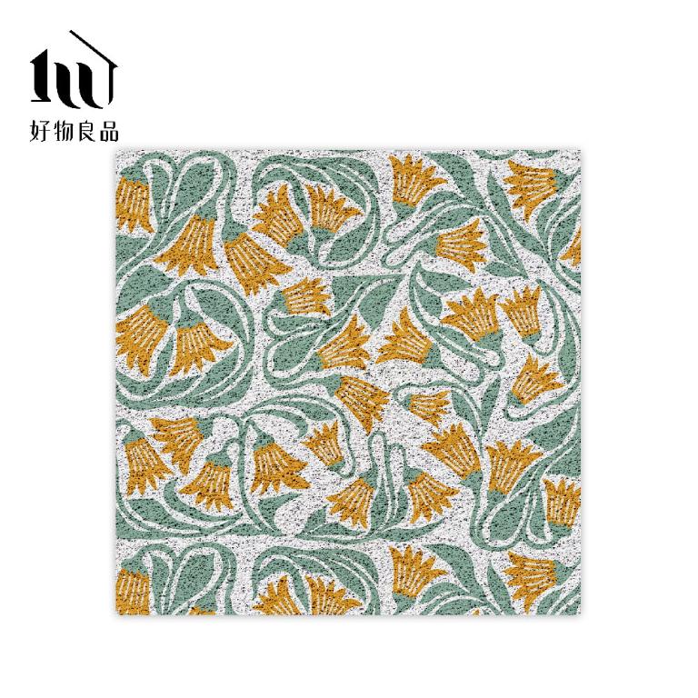 花卉系列《青葉藤花》獨家設計大尺寸可剪裁玄關大門絲圈刮泥墊