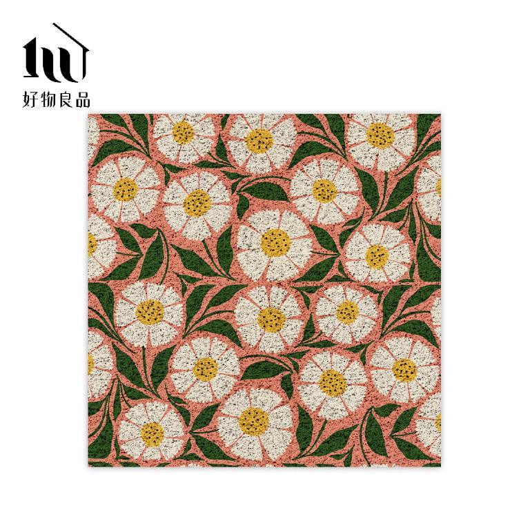 花卉系列《春日花語》獨家設計大尺寸可剪裁玄關大門絲圈刮泥墊