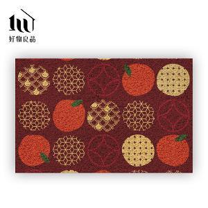 快樂系列《開門大桔》獨家設計過年新春開運加大超長可剪裁玄關大門絲圈刮泥墊