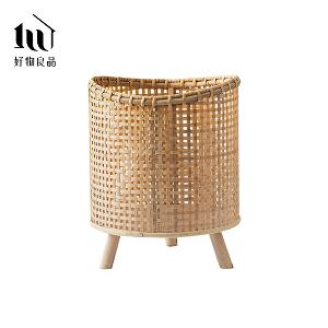 質樸復古手工藤編落地式植栽花籃置物籃