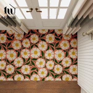 花卉系列《春日花語》獨家設計大尺寸可剪裁玄關大門絲圈刮泥墊