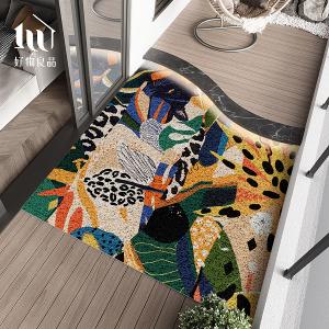 森林系列《彩繪叢林》獨家設計大尺寸可剪裁玄關大門絲圈刮泥墊