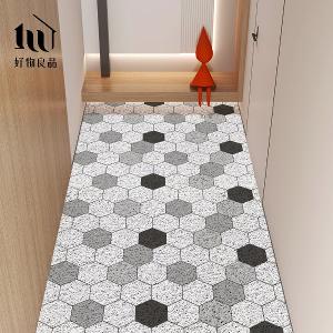 藝術系列《六角蜂巢》北歐宜家風大尺寸可剪裁玄關大門絲圈刮泥墊