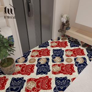 快樂祈福系列《光明招財》獨家設計大尺寸可剪裁玄關大門絲圈刮泥墊