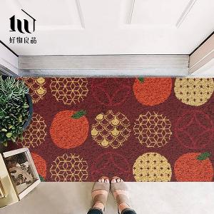 快樂系列《開門大桔》獨家設計過年新春開運加大超長可剪裁玄關大門絲圈刮泥墊