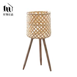 日本手工藤編高架落地式植栽花籃置物籃