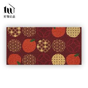 快樂系列《開門大桔》獨家設計過年新春開運加大超長可剪裁玄關大門絲圈刮泥墊