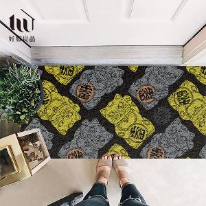 快樂祈福系列《黑系斂財》獨家設計大尺寸可剪裁玄關大門絲圈刮泥墊