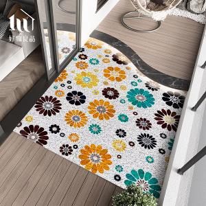 森林系列《清新花朵》北歐宜家風大尺寸可剪裁玄關大門絲圈刮泥墊