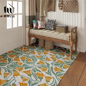 花卉系列《青葉藤花》獨家設計大尺寸可剪裁玄關大門絲圈刮泥墊