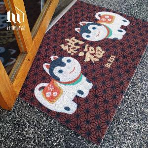 《天狗納福》長形款新日系風加大超長可剪裁玄關大門絲圈刮泥墊