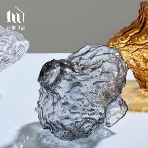 北歐透明感不規則岩石裝飾藝術花瓶