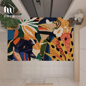 森林系列《彩繪叢林》獨家設計大尺寸可剪裁玄關大門絲圈刮泥墊