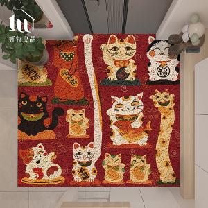 快樂祈福系列《喜氣黃金屋》獨家設計大尺寸可剪裁玄關大門絲圈刮泥墊