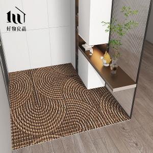 藝術系列《幾何編織》獨家設計大尺寸可剪裁玄關大門絲圈刮泥墊