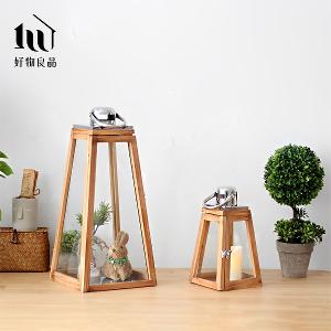 燭台花藝原木玻璃裝飾造景(附LED蠟燭)