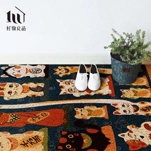 快樂祈福系列《富貴招財屋》獨家設計大尺寸可剪裁玄關大門絲圈刮泥墊